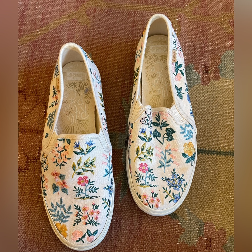 Rifle Paper Co. Floral Embroidered Keds slip on Sneakers